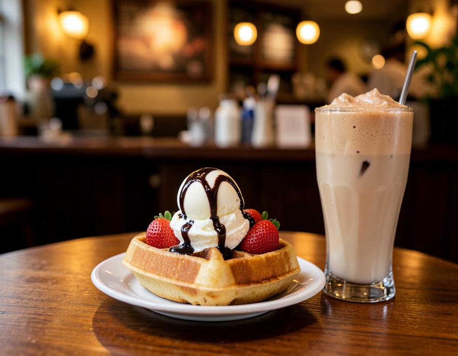 Waffle with Ice Cream